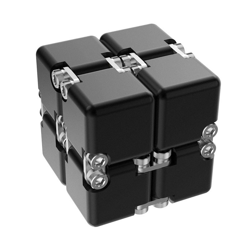 DeskSanctuary Premium Metal Infinity Cube - Solid Aluminum Alloy Haptic Fidget Toy